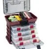 Plano 1561093 135402 4-by Rack 3500 Hard System Tackle Storage Box - Red
