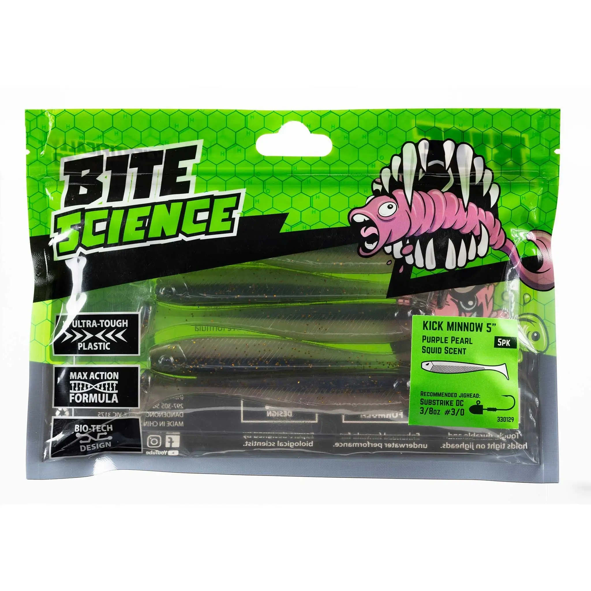 Bite Science Kick Minnow Soft Plastic Lure 5 Inch 2 Bite Science Kick Minnow Soft Plastic Lure 5 Inch - Image 2