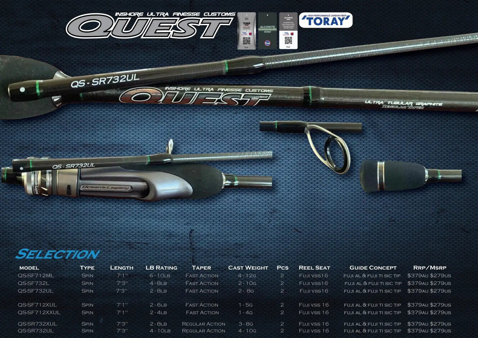 Oceans Legacy Quest Finesse Spin Rod 1 Oceans Legacy Quest Finesse Spin Rod